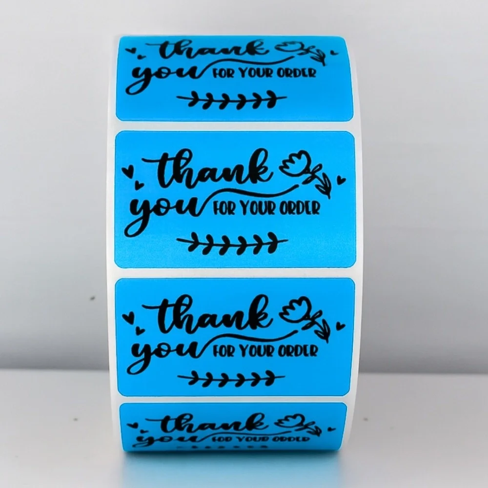 💖 Thank You For Your Order Stickers | Pack of 100 | 2x1 Inch | Small Business